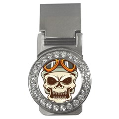 Motorcycle Helmet Skull Clip Art Cranial Skeleton Money Clips (cz)  by Mog4mog4