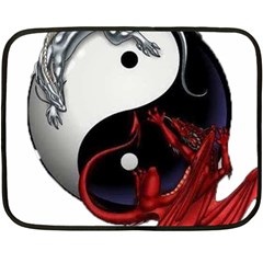 Yin And Yang Chinese Dragon Fleece Blanket (mini) by Mog4mog4