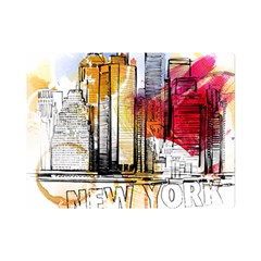 New York City Skyline Vector Illustration Premium Plush Fleece Blanket (mini) by Mog4mog4