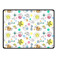 Summer Pattern Colorful Drawing Doodle Fleece Blanket (small) by Bakwanart