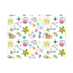 Summer Pattern Colorful Drawing Doodle Premium Plush Fleece Blanket (mini) by Bakwanart