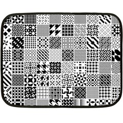 Black And White Geometric Patterns Fleece Blanket (mini) by Bakwanart