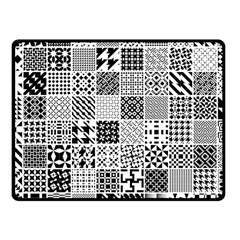 Black And White Geometric Patterns Fleece Blanket (small) by Bakwanart