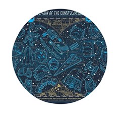 Position Of The Constellations Illustration Star Blue Mini Round Pill Box by Bakwanart