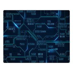 Technology Computer Circuit Boards Electricity Cpu Binary Premium Plush Fleece Blanket (large) by Bakwanart