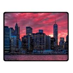 Skyline Sunset United States Reflection Usa,new York Manhattan Fleece Blanket (Small) 50 x40  Blanket Front