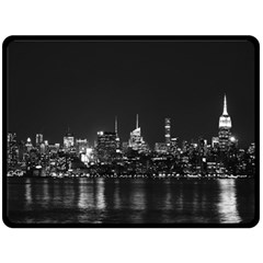 Photography Of Buildings New York City  Nyc Skyline Fleece Blanket (large) by Bakwanart