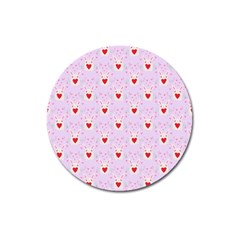 Easter Easter Bunny Hearts Seamless Tile Cute Magnet 3  (round) by 99art