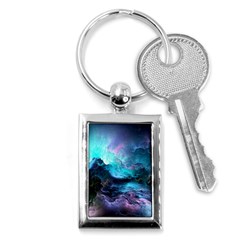 Abstract Graphics Nebula Psychedelic Space Key Chain (rectangle) by 99art