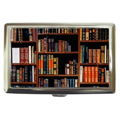 Assorted Title Of Books Piled In The Shelves Assorted Book Lot Inside The Wooden Shelf Cigarette Money Case by 99art