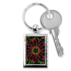 Multicolored Flower Mandala Wallpaper Kaleidoscope Pattern Key Chain (rectangle) by 99art