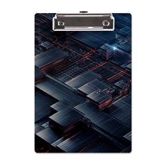 Architectural Design Abstract 3d Neon Glow Industry A5 Acrylic Clipboard by 99art