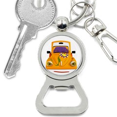 Car-transportation-cartoon-comic Bottle Opener Key Chain by 99art