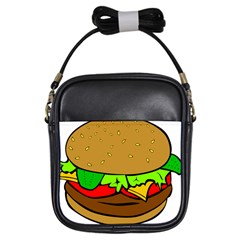 Hamburger-cheeseburger-fast-food Girls Sling Bag by 99art