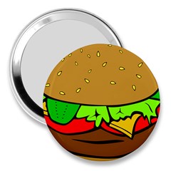 Hamburger-cheeseburger-fast-food 3  Handbag Mirrors by 99art