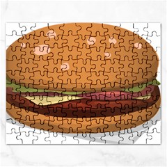 Hamburger-cheeseburger-burger-lunch Rectangular Jigsaw Puzzl by 99art