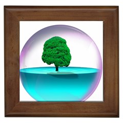 Crystal-ball-sphere-cartoon Color Background Framed Tile by 99art