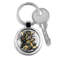 Scooter-motorcycle-boot-cartoon-vector Key Chain (round) by 99art