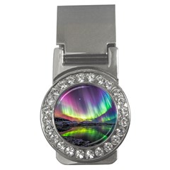 Aurora Borealis Polar Northern Lights Natural Phenomenon North Night Mountains Money Clips (cz)  by B30l