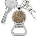 Old Vintage Classic Map Of Europe Bottle Opener Key Chain Front