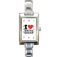 I Love White Sugar Rectangle Italian Charm Watch by ilovewhateva