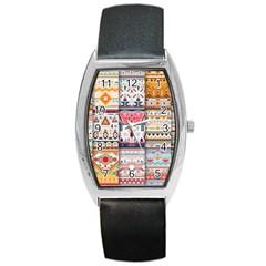 Pattern Texture Multi Colored Variation Barrel Style Metal Watch by danenraven