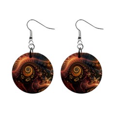 Paisley Abstract Fabric Pattern Floral Art Design Flower Mini Button Earrings by danenraven