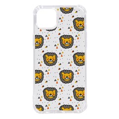 Lion Heads Pattern Design Doodle Iphone 14 Plus Tpu Uv Print Case