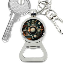 Illustrations Technology Robot Internet Processor Bottle Opener Key Chain by Cowasu