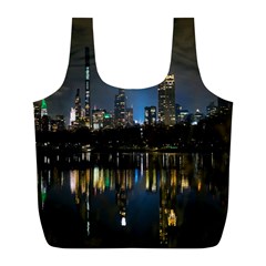 New York Night Central Park Skyscrapers Skyline Full Print Recycle Bag (l) by Cowasu