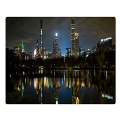 New York Night Central Park Skyscrapers Skyline Two Sides Premium Plush Fleece Blanket (large) by Cowasu