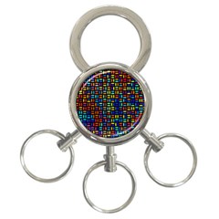 Geometric Colorful Square Rectangle 3-ring Key Chain by Bangk1t