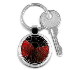 Red Gold Black Voracious Plant Leaf Key Chain (round) by Bangk1t