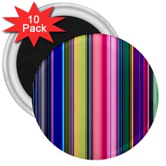 Pastel Colors Striped Pattern 3  Magnets (10 Pack)  by Bangk1t