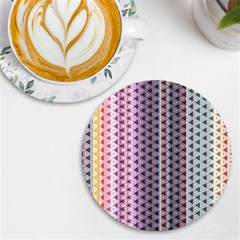 Triangle Stripes Texture Pattern Uv Print Round Tile Coaster by Bangk1t