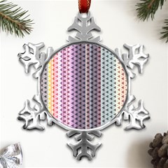 Triangle Stripes Texture Pattern Metal Small Snowflake Ornament by Bangk1t