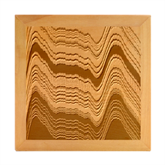 Jagged Pink Amplitude Waves Wood Photo Frame Cube