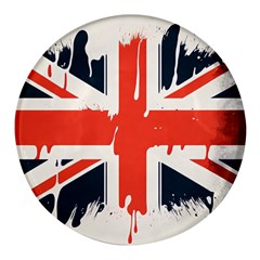 Union Jack England Uk United Kingdom London Round Glass Fridge Magnet (4 Pack) by Bangk1t