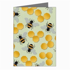 Honey Bee Bees Pattern Greeting Cards (pkg Of 8) by Ndabl3x