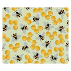 Honey Bee Bees Pattern Premium Plush Fleece Blanket (small) by Ndabl3x