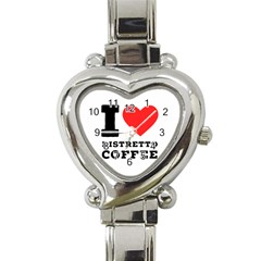 I Love Ristretto Coffee Heart Italian Charm Watch by ilovewhateva