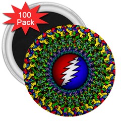 Grateful Dead Pattern 3  Magnets (100 Pack) by Wav3s