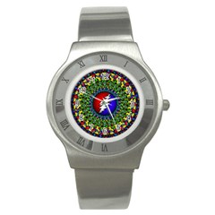 Grateful Dead Pattern Stainless Steel Watch by Wav3s