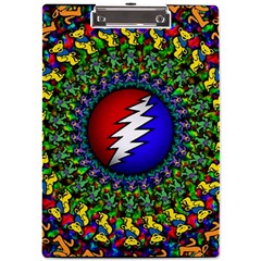 Grateful Dead Pattern A4 Acrylic Clipboard by Wav3s