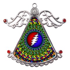 Grateful Dead Pattern Metal Angel With Crystal Ornament by Wav3s