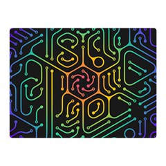 Circuit Hexagonal Geometric Pattern Background Pattern Two Sides Premium Plush Fleece Blanket (mini) by Wav3s