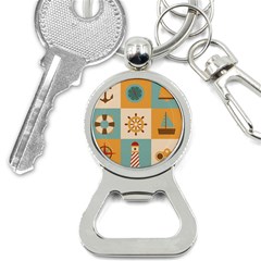 Nautical-elements-collection Bottle Opener Key Chain by Wav3s