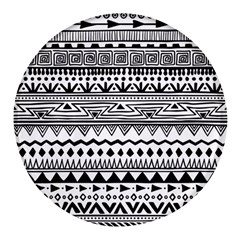 Boho-style-pattern Round Glass Fridge Magnet (4 Pack) by Wav3s