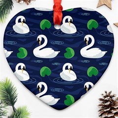 Swan-pattern-elegant-design Ornament (heart) by Wav3s