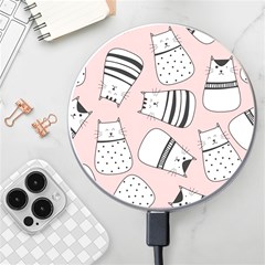 Cute Cats Cartoon Seamless-pattern Wireless Fast Charger(white) by Vaneshart